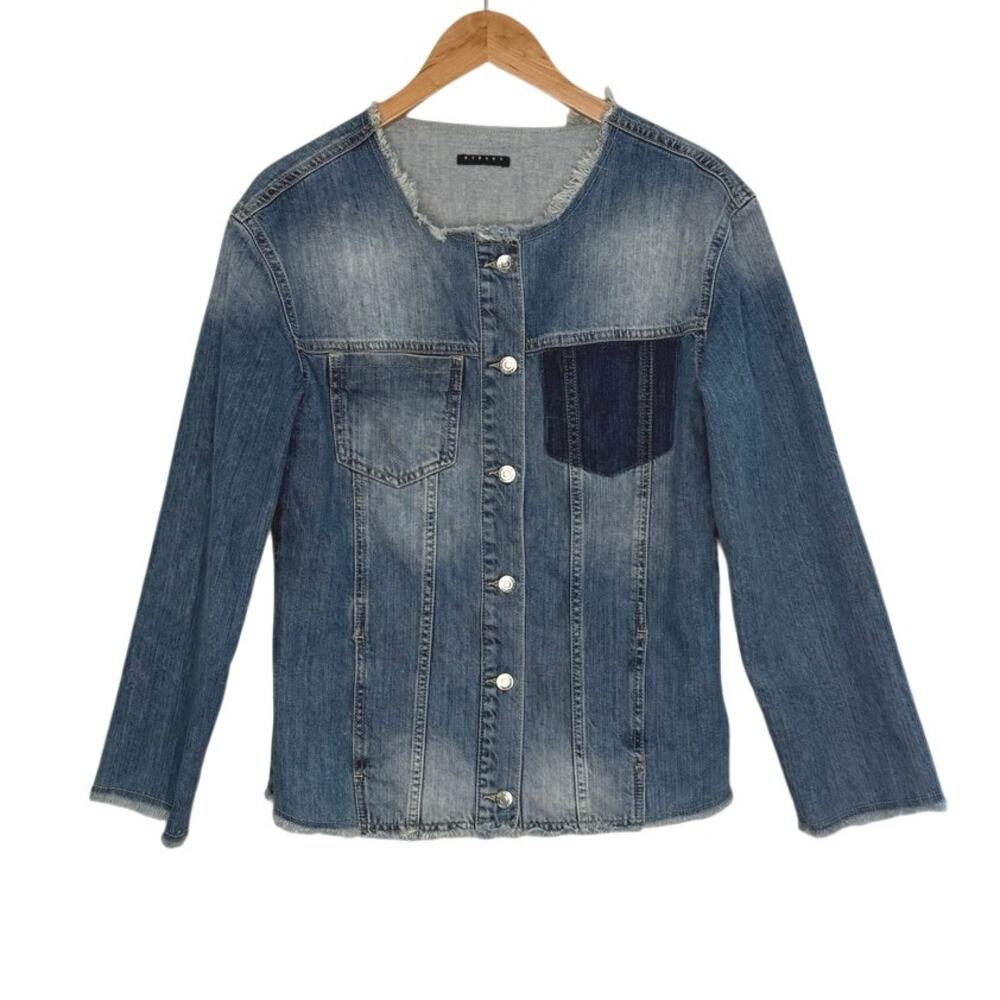 SISLEY girls frayed denim jacket size 3XL (13-14 years)